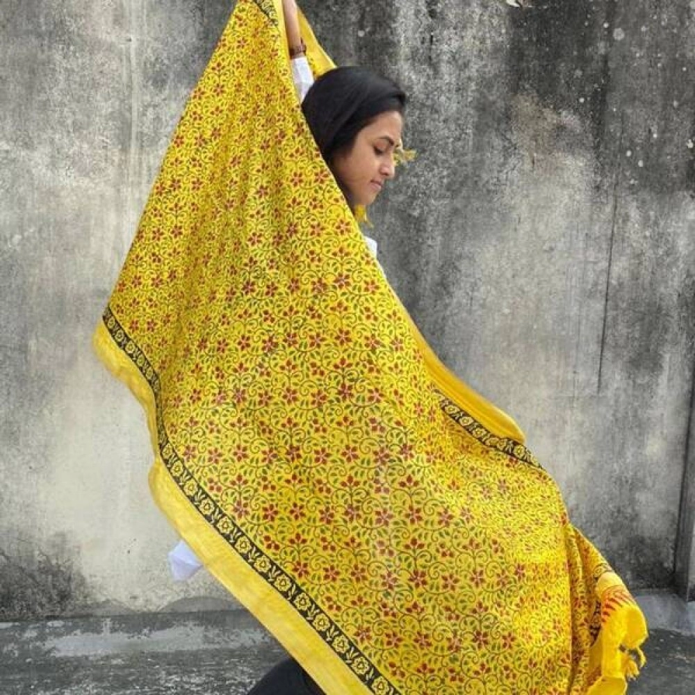 Aartyz Soft Silk Dupatta | Yellow