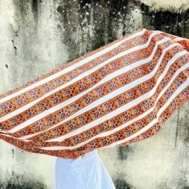 Aartyz Floral Silk Dupatta | Off-White