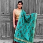 Aartyz Turquoise Soft Silk Dupatta