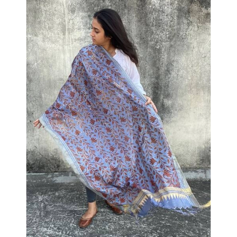 Aartyz Soft Silk Dupatta With Lotus Print