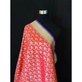 Aartyz Pure Banarasi Silk Peach Dupatta