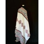 Aartyz Soft Cotton Ethnic Block Printed White Dupatta