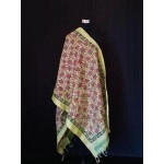 Aartyz Light Green Floral Silk Dupatta