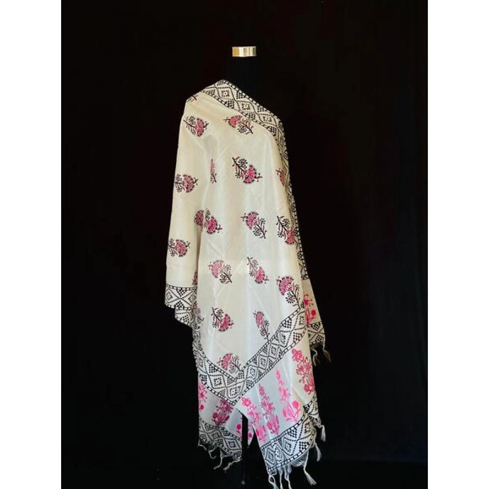 Aartyz Pink and White Dupatta