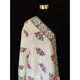 Aartyz Pink and White Dupatta
