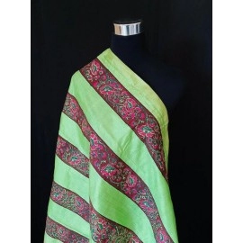Aartyz Parrot Green Silk Dupatta