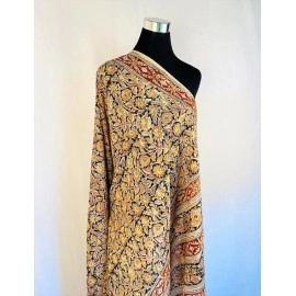 Aartyz Kalamkari Black Cotton Dupatta