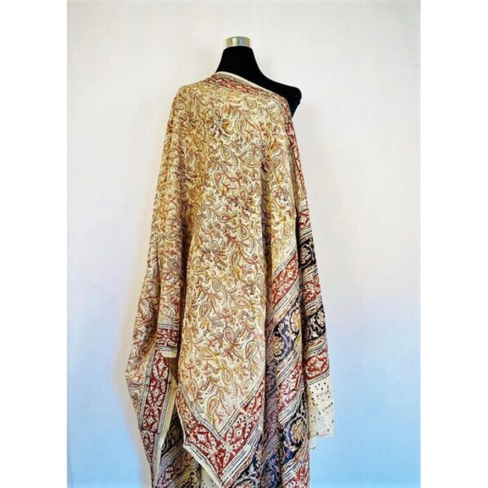 Aartyz Kalamkari Cream Cotton Dupatta