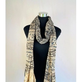 Aartyz Black Paisley Printed Cotton Dupatta