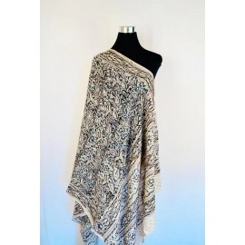 Aartyz Black Paisley Printed Cotton Dupatta