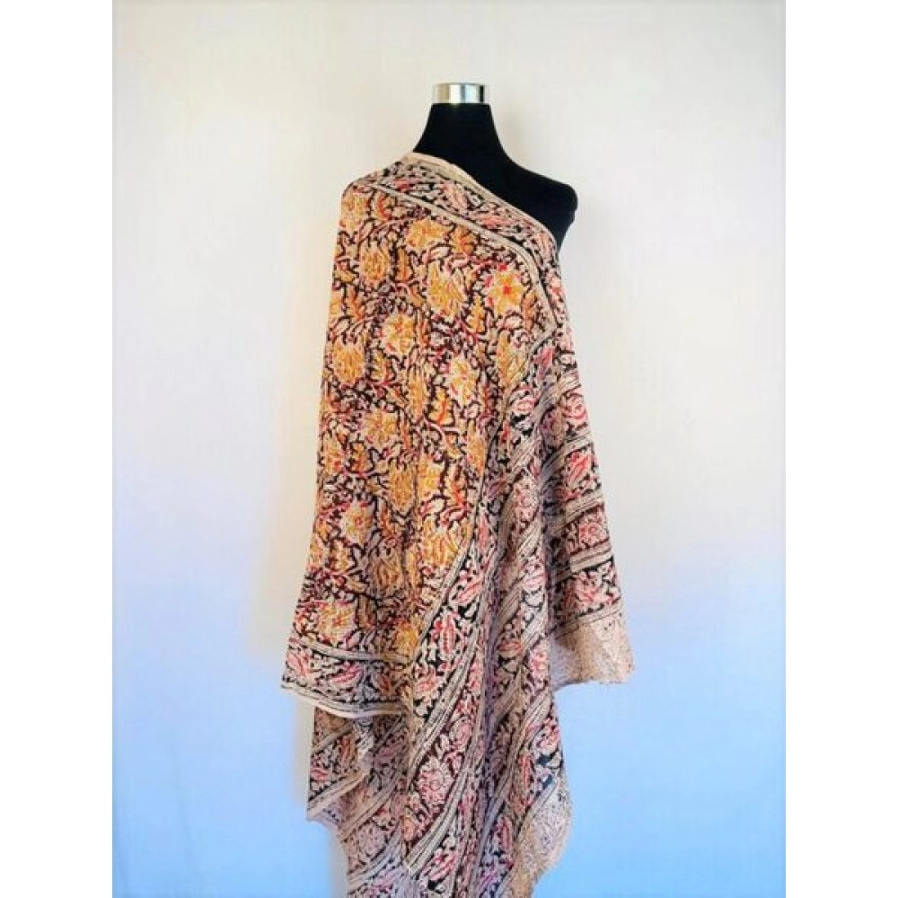 Aartyz Kalamkari Dark Brown Cotton Dupatta