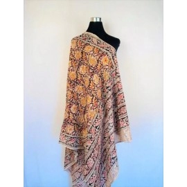 Aartyz Kalamkari Dark Brown Cotton Dupatta
