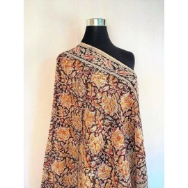 Aartyz Kalamkari Dark Brown Cotton Dupatta