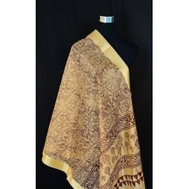 Aartyz Light Brown Chanderi Silk Dupatta