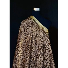 Aartyz Golden and Brown Silk Dupatta