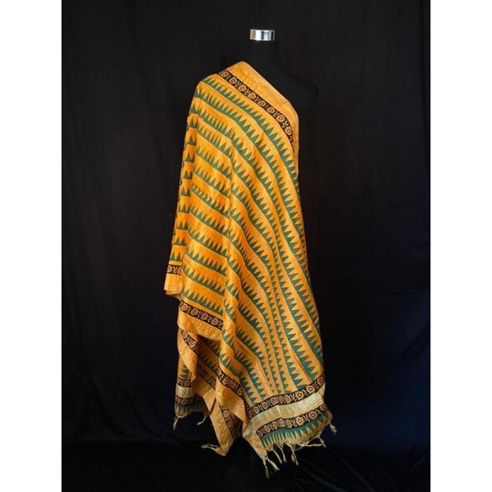 Aartyz Mango Yellow Silk Dupatta