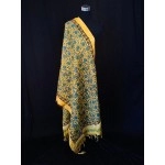 Aartyz Yellow Lotus Printed Silk Dupatta