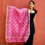 Aartyz Pink Chanderi Cotton Dupatta
