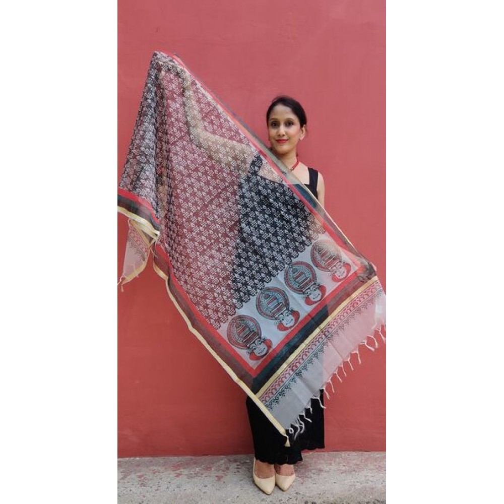 Aartyz Kathakali Printed Chanderi Dupatta
