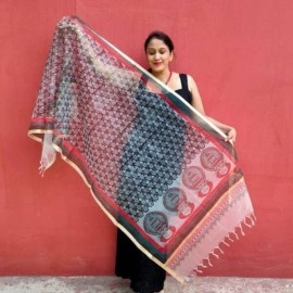 Aartyz Kathakali Printed Chanderi Dupatta