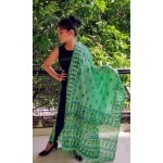 Aartyz Pista Green Warli Print Silk Dupatta