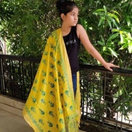 Aartyz Yellow Silk Dupatta