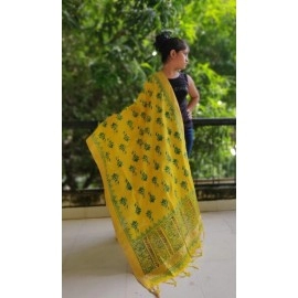 Aartyz Yellow Silk Dupatta