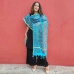 Aartyz Blue Chanderi Dupatta