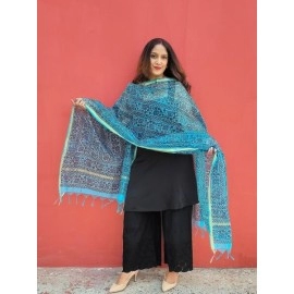Aartyz Blue Chanderi Dupatta