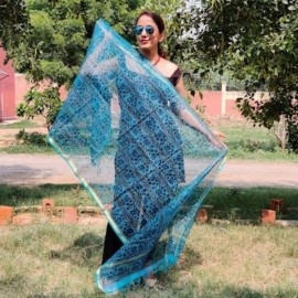 Aartyz Blue Chanderi Dupatta