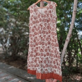 Aartyz Brown & White Cotton One Piece