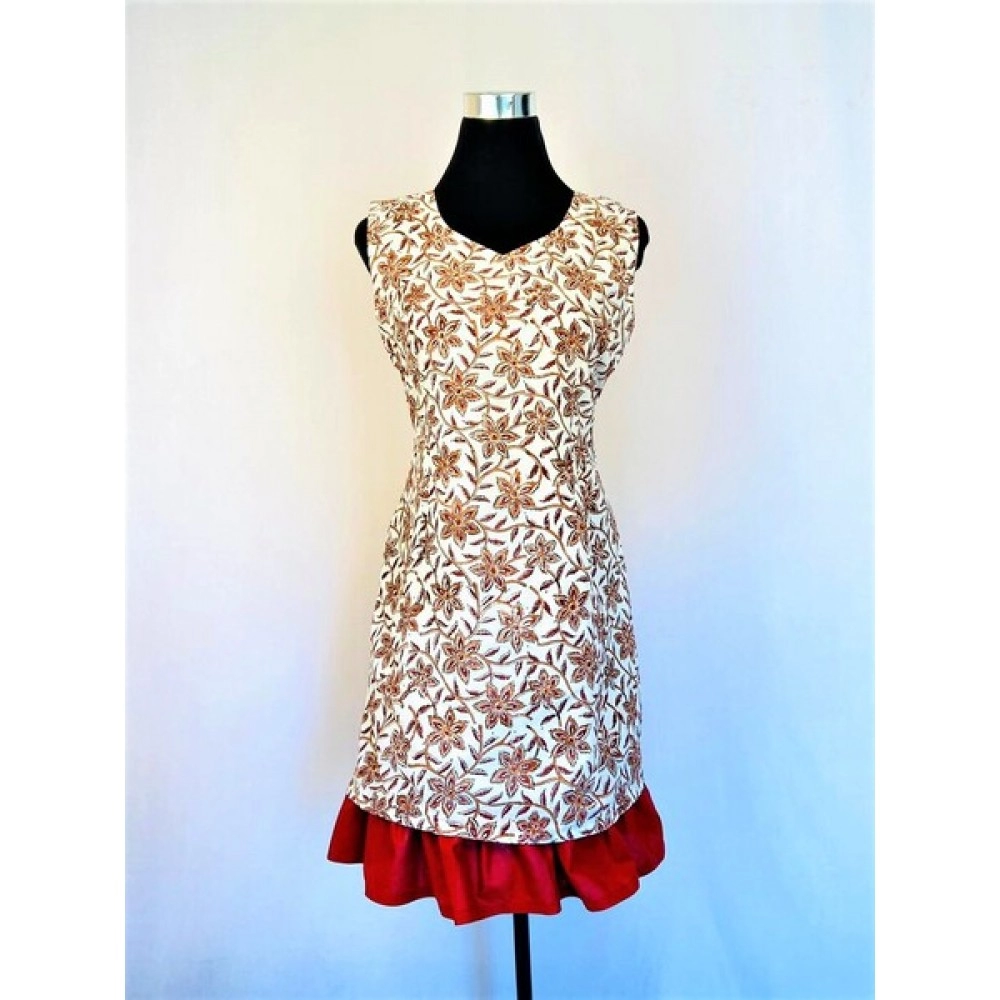 Aartyz Red & White Cotton One Piece