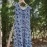 Aartyz Dark Blue & White Cotton One Piece