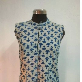 Aartyz Indigo Cotton Off-White Jacket