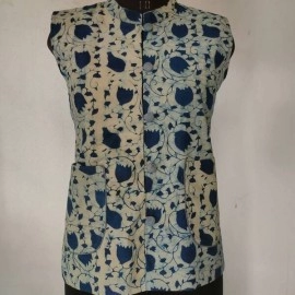 Aartyz Indigo Off White Cotton Jacket