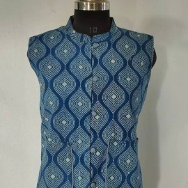 Aartyz Indigo Cotton Blue Jacket