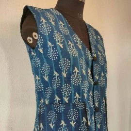 Aartyz Indigo Cotton Blue Jacket