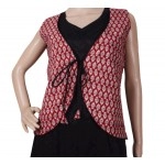 Maroon And Black Cotton Reversible Jacket