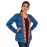 Aartyz Ikkat Cotton Blue Jacket
