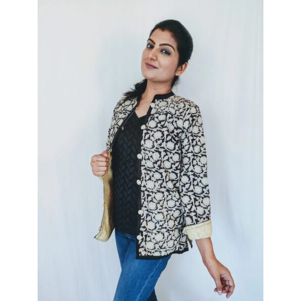 Aartyz Kalamkari Black and Cream Jacket