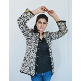Aartyz Kalamkari Black and Cream Jacket