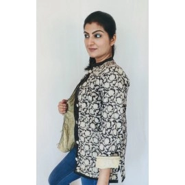 Aartyz Kalamkari Black and Cream Jacket