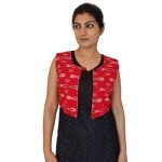 Aartyz Kalamkari Cotton Red Jacket