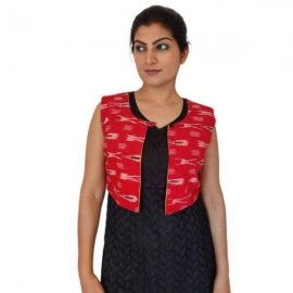 Aartyz Kalamkari Cotton Red Jacket