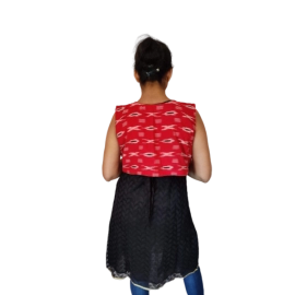 Aartyz Kalamkari Cotton Red Jacket