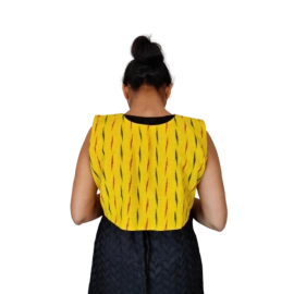 Aartyz Kalamkari Cotton Yellow half Jacket