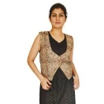 Aartyz Kalamkari Cotton Cream Half Jacket