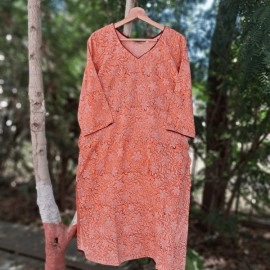 Aartyz Hand Block Printed Kurti | Light Orange