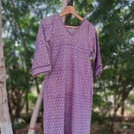 Aartyz Hand Block Printed Kurti | Light Purple