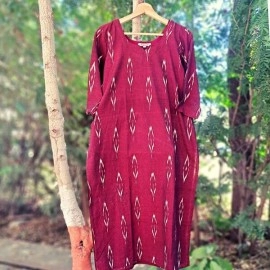 Aartyz Hand Block Printed Kurti | Maroon